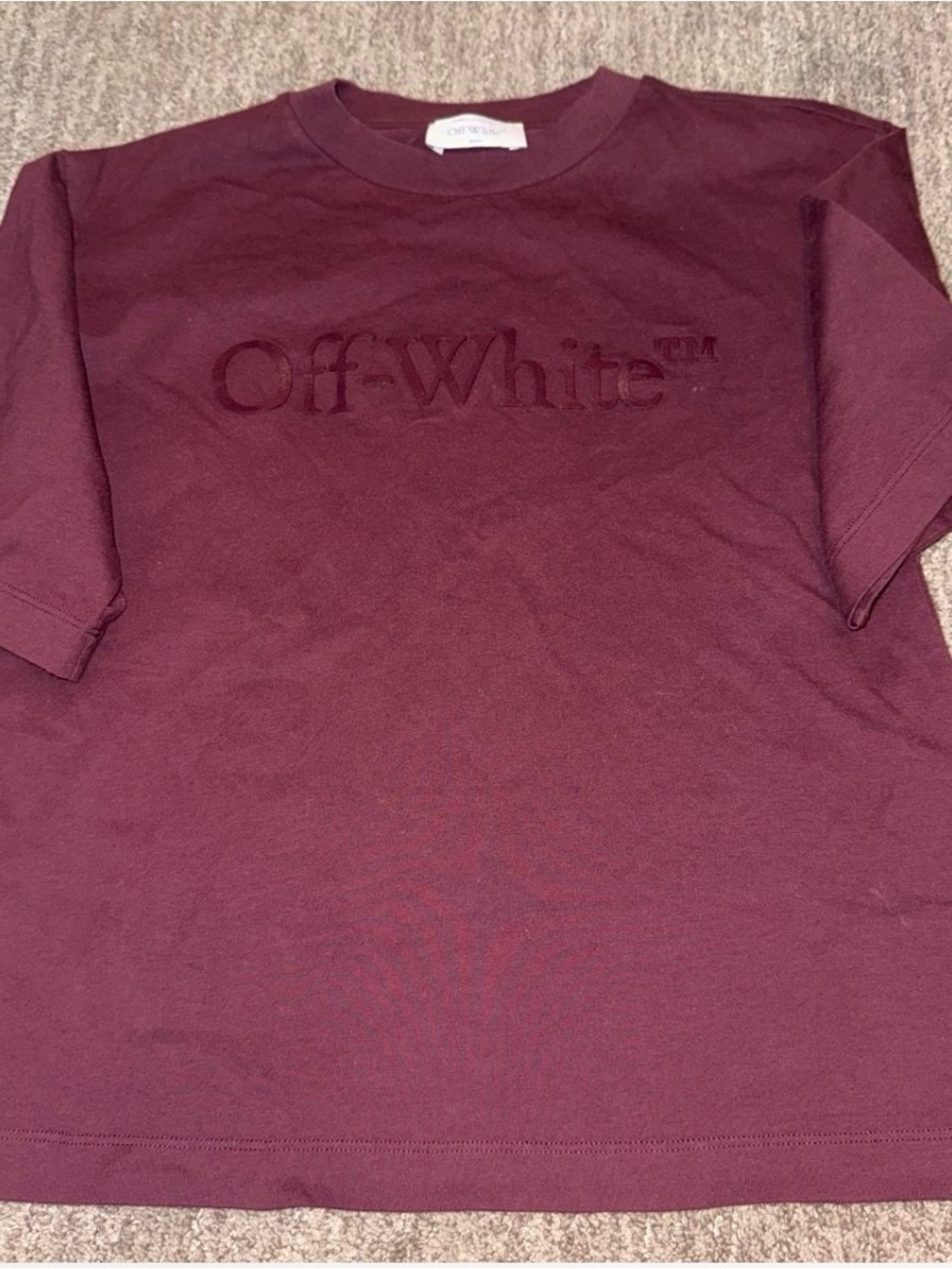 Off-White Burgundy Crewneck T-Shirt